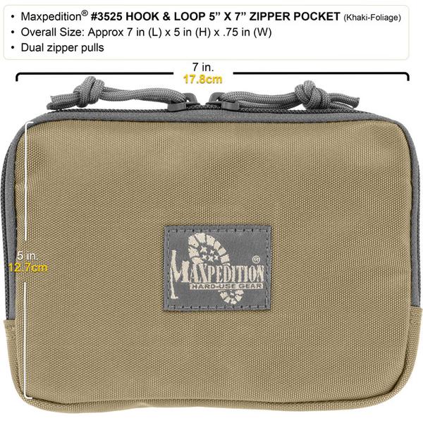 Maxpedition Hook & Loop 5" x 7" Zipper Pocket