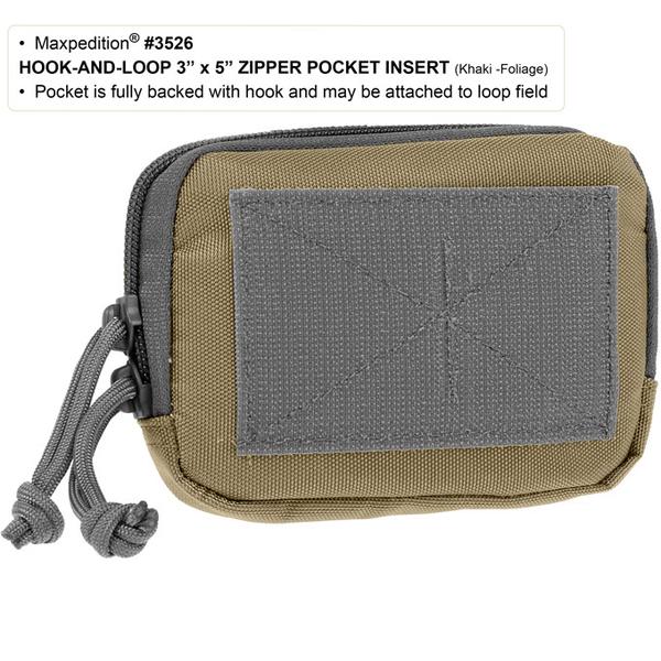 Maxpedition Hook & Loop 3" x 5" Zipper Pocket